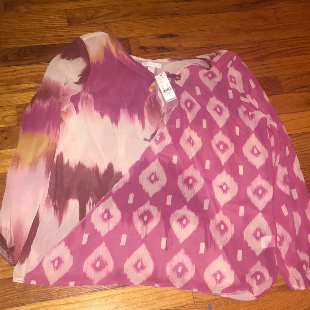Never Worn Patterned Shear Top - image 1